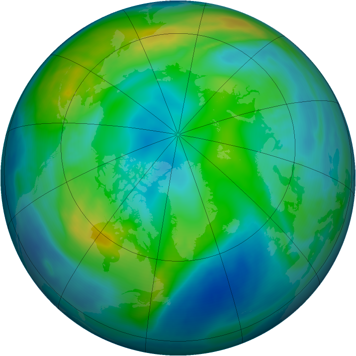 Arctic ozone map for 10 November 2004